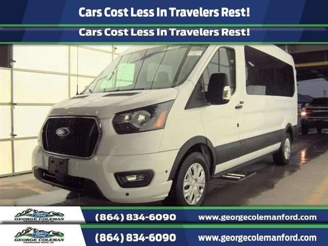 Oxford White 2025 Ford Transit Passenger 350 XLT Medium Roof LB RWD Van Rear-Wheel Drive