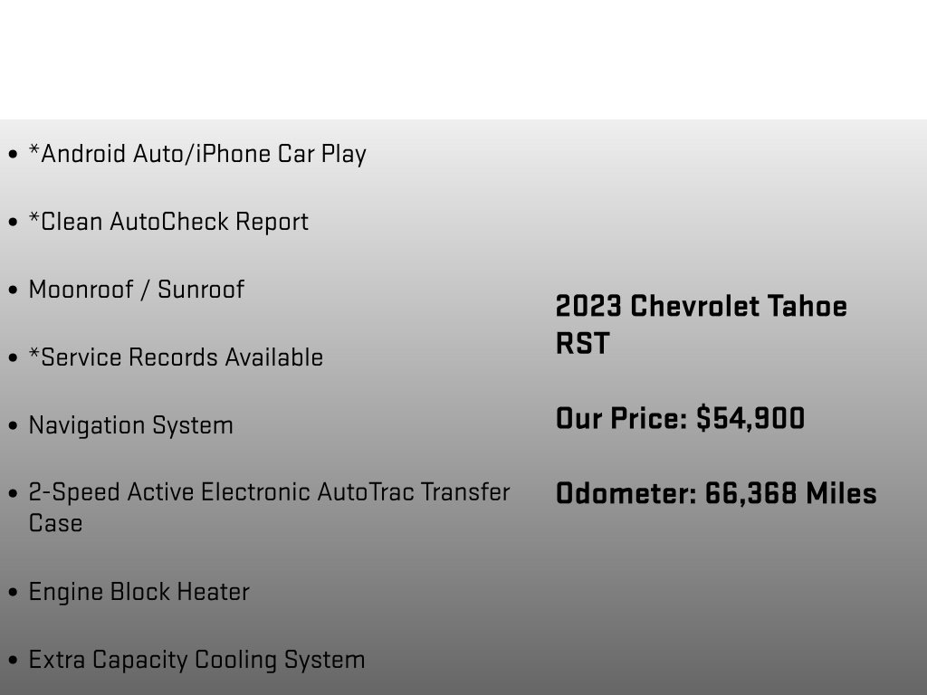 2023 Chevrolet Tahoe RST White at Grove City Ford