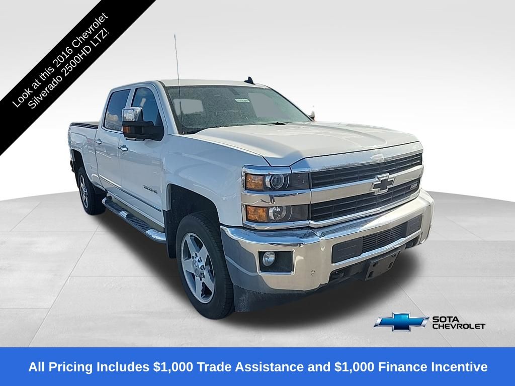 Summit White 2016 Chevrolet Silverado 2500HD LTZ Crew Cab 4WD Pickup Truck Four-Wheel Drive 6-Speed Automatic Overdrive
