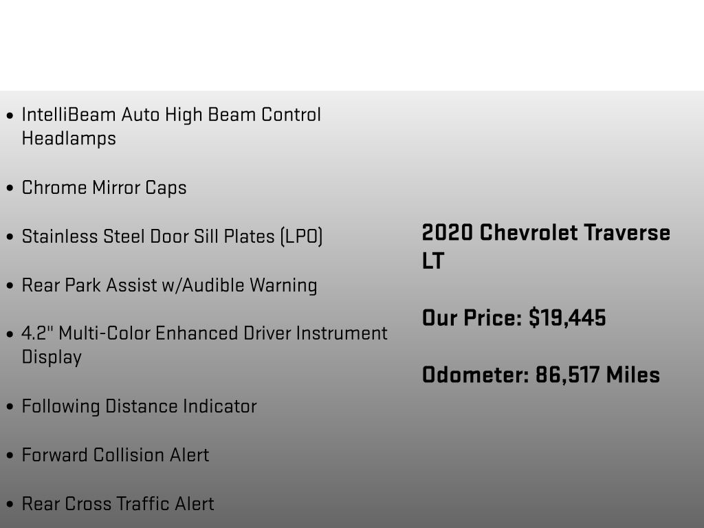 2020 Chevrolet Traverse LT Gray at Klick Lewis Buick Chevrolet