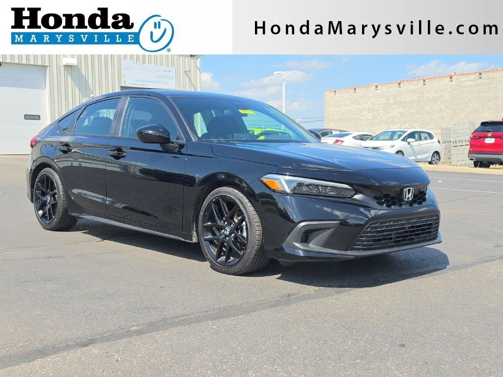 Crystal Black Pearl 2024 Honda Civic Hatchback Hatchback Front-Wheel Drive Continuously Variable Transmission