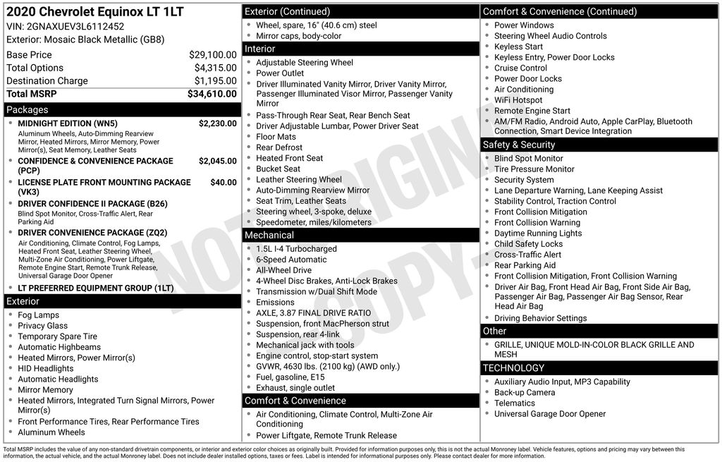 Used 2020 Chevrolet Equinox SUV