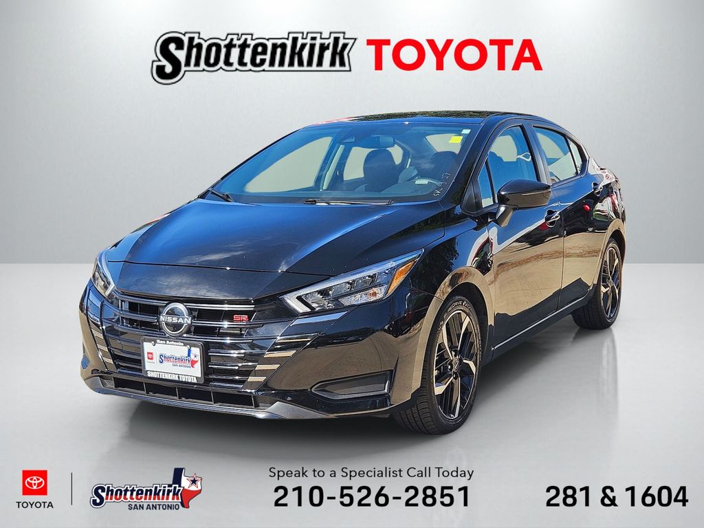 Super Black 2024 Nissan Versa Sedan Front-Wheel Drive Continuously Variable Transmission