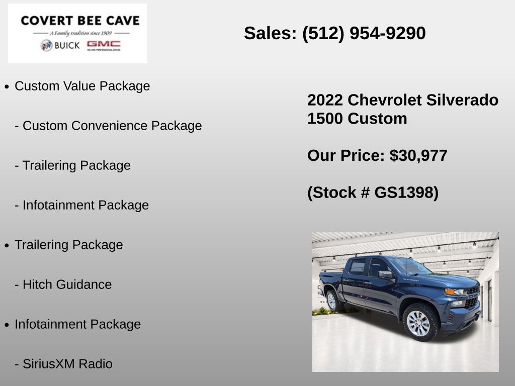 Used Car 2022 Chevrolet Silverado 1500 Ltd  Custom For Sale Under $35,000 In Austin, Texas