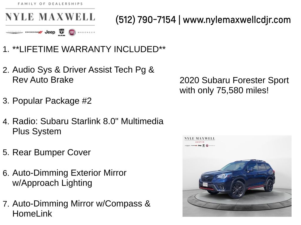 Used Car 2020 Subaru Forester  Sport For Sale Under $25,000 In Austin, Texas