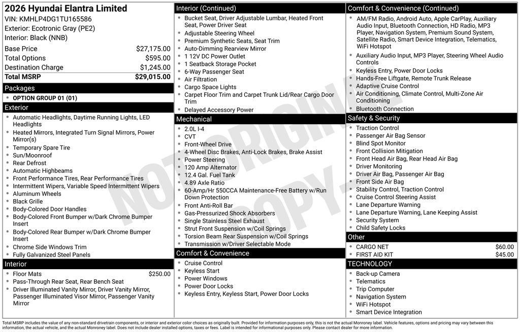 New 2026 Gray Hyundai Limited image 4