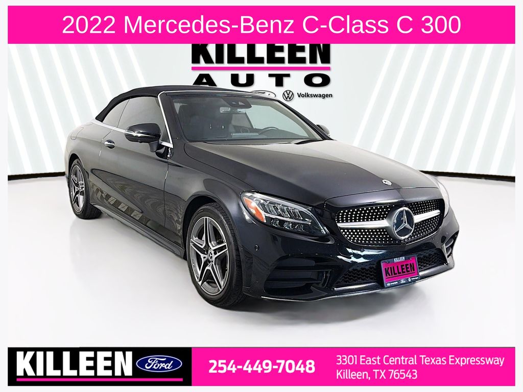 Obsidian Black Metallic 2022 Mercedes-Benz C-Class Convertible All-Wheel Drive 9-Speed Automatic