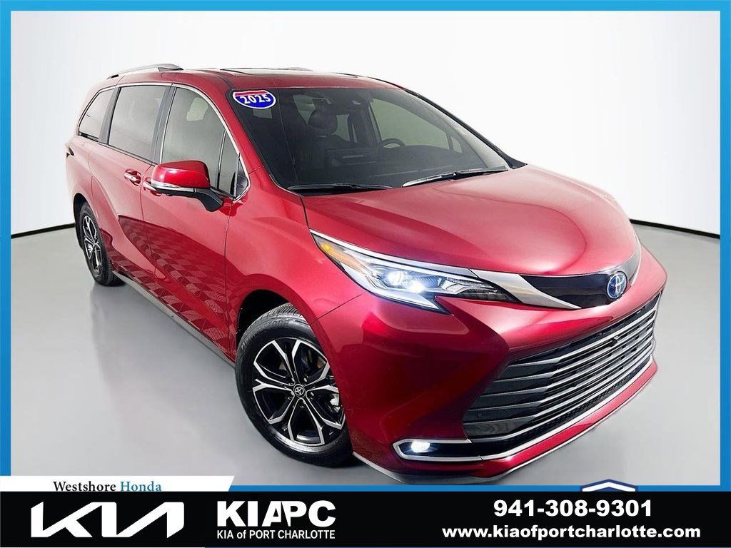 Red (Ruby Flare Pearl) 2025 Toyota Sienna Platinum 7-Passenger AWD Minivan All-Wheel Drive Continuously Variable Transmission