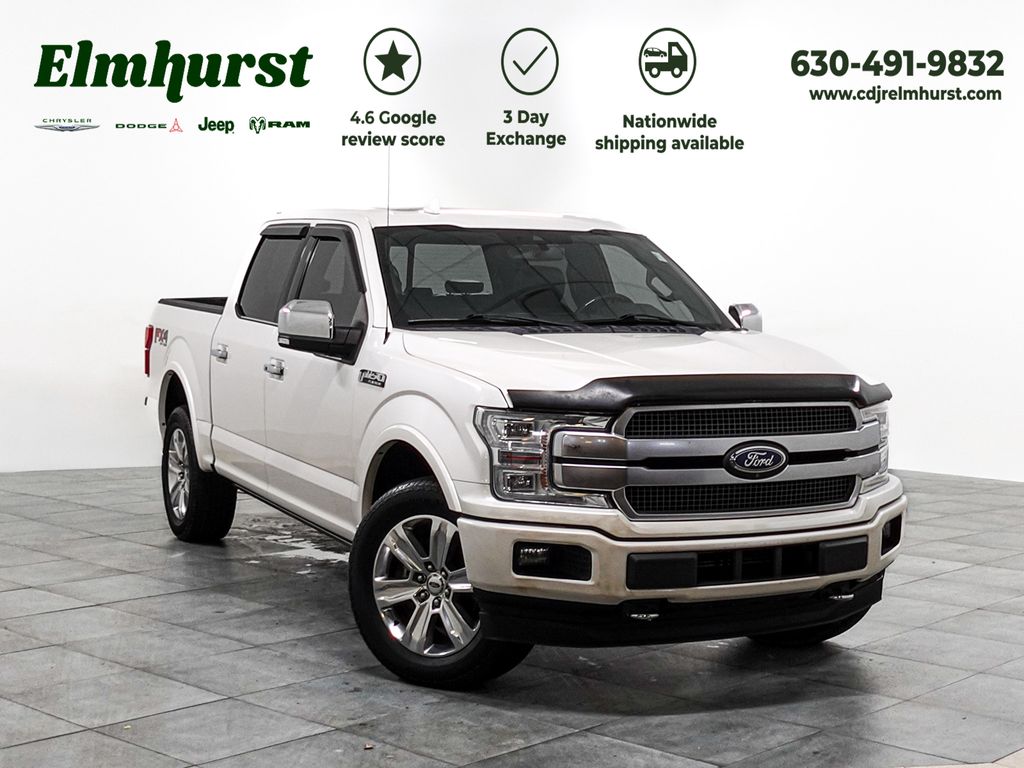 White Platinum Clearcoat Metallic 2019 Ford F-150 Pickup Truck Four-Wheel Drive Automatic