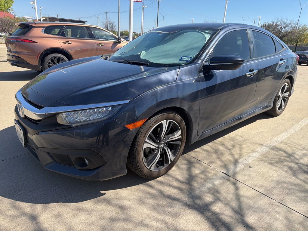 Cosmic Blue Metallic 2018 Honda Civic Touring Sedan Front-Wheel Drive Continuously Variable Transmission