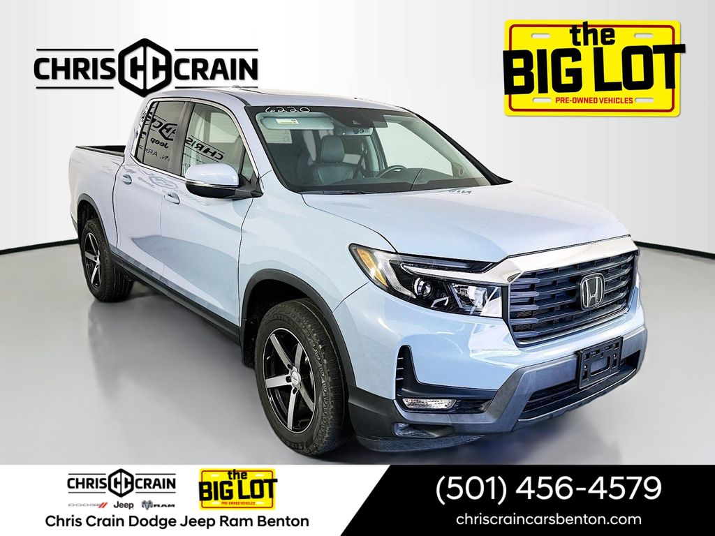Gray (Modern Steel Metallic) 2023 Honda Ridgeline Pickup Truck All-Wheel Drive 9-Speed Automatic