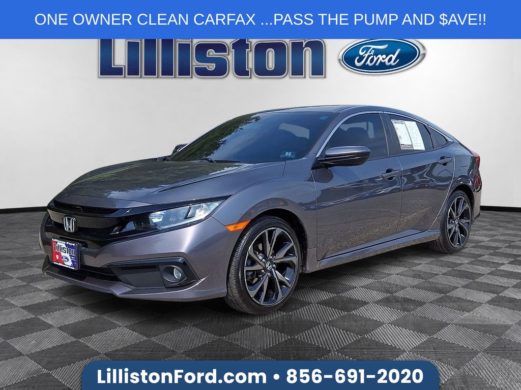 Sonic Gray Pearl 2019 Honda Civic Sedan Front-Wheel Drive Continuously Variable Transmission