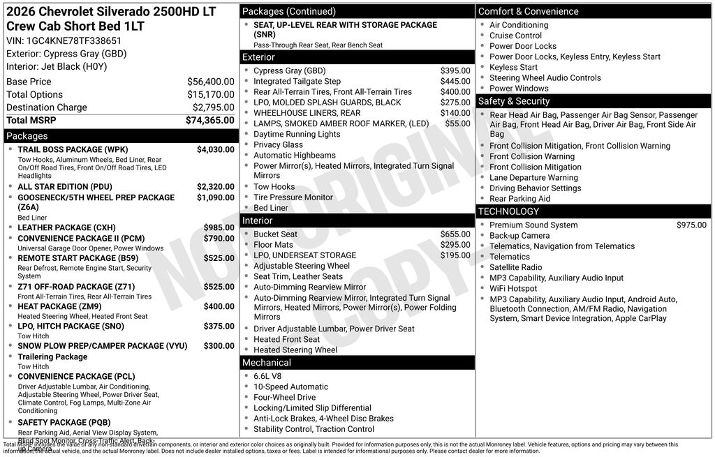New 2026 Gray Chevrolet LT image 6