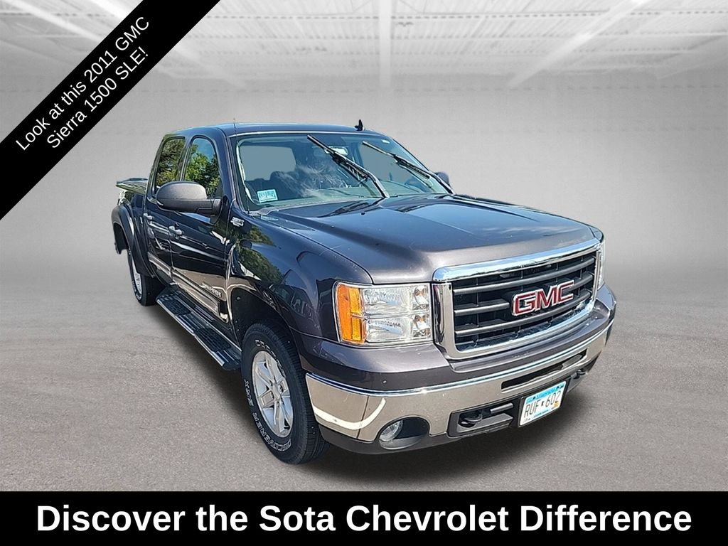 Storm Gray Metallic 2011 GMC Sierra 1500 Pickup Truck Four-Wheel Drive 6-Speed Automatic