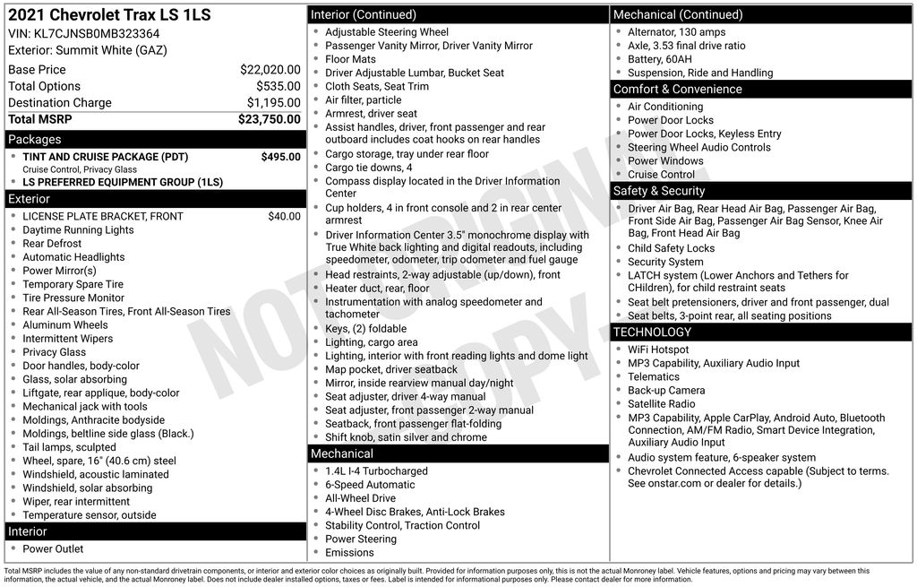 Certified Used 2021 White Chevrolet LS image 5