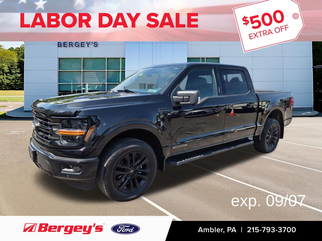 Black 2024 Ford F-150 Pickup Truck Four-Wheel Drive Automatic