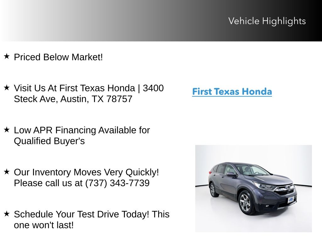 Used Car 2019 Honda Cr-v  Ex-l For Sale Under $25,000 In Austin, Texas