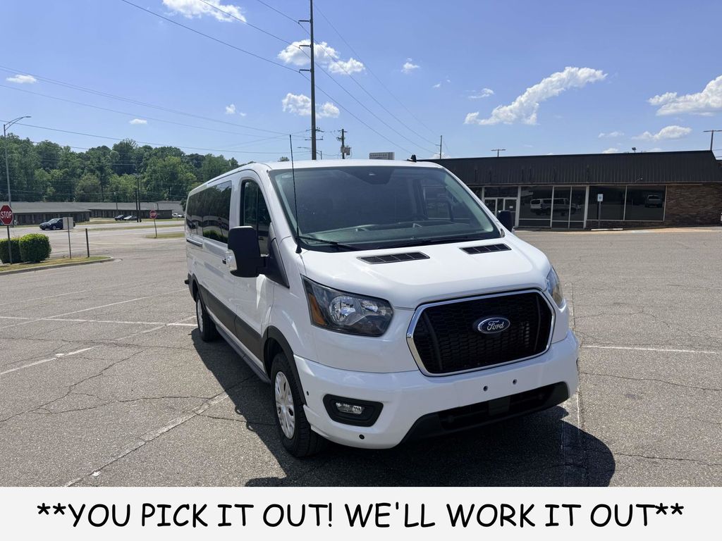 Oxford White 2024 Ford Transit Passenger 350 XLT Low Roof LB RWD Van Rear-Wheel Drive