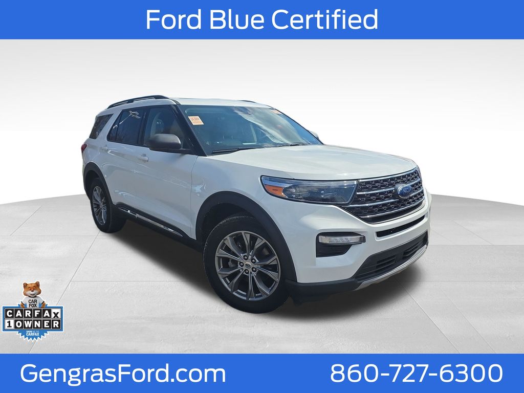 White Metallic 2022 Ford Explorer XLT AWD SUV / Crossover All-Wheel Drive Automatic