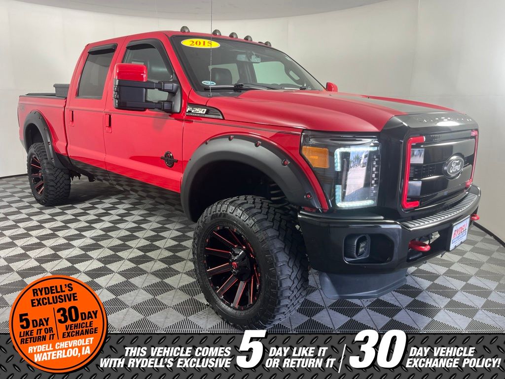 Vermillion Red 2015 Ford F-250 Super Duty Pickup Truck Four-Wheel Drive 6-Speed Automatic Overdrive
