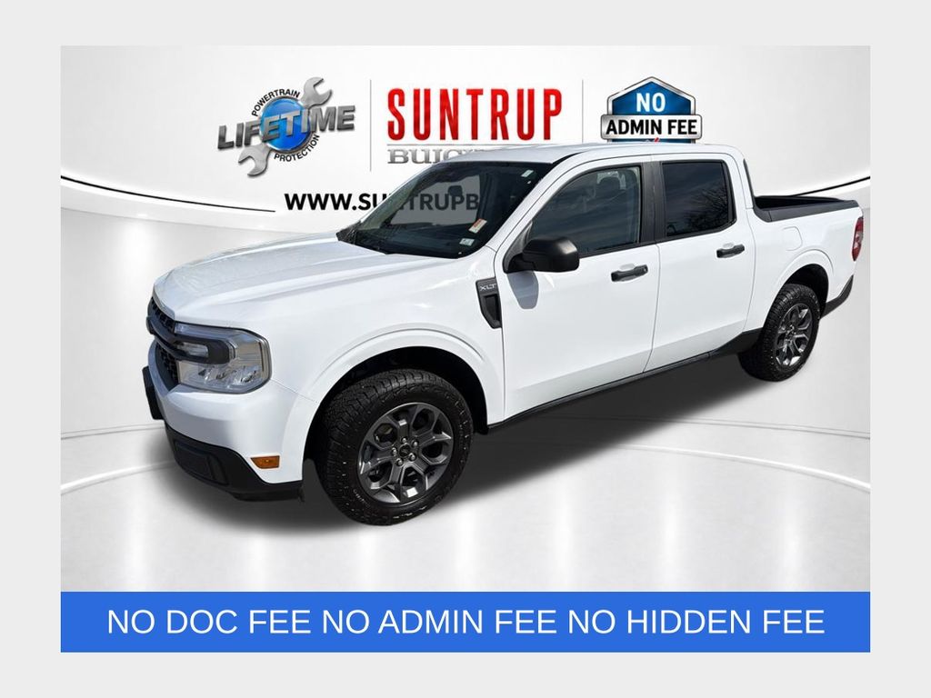 Oxford White 2024 Ford Maverick XLT SuperCrew AWD Pickup Truck All-Wheel Drive 8-Speed Automatic