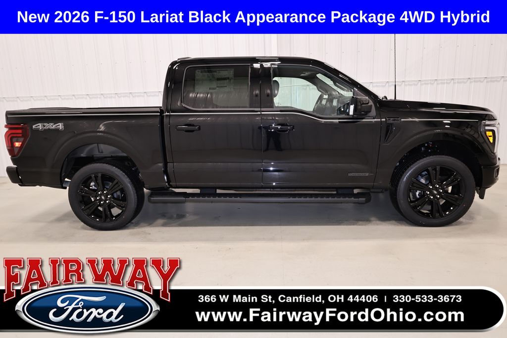 Agate Black Metallic 2026 Ford F-150 Lariat SuperCrew 4WD Pickup Truck Four-Wheel Drive Automatic