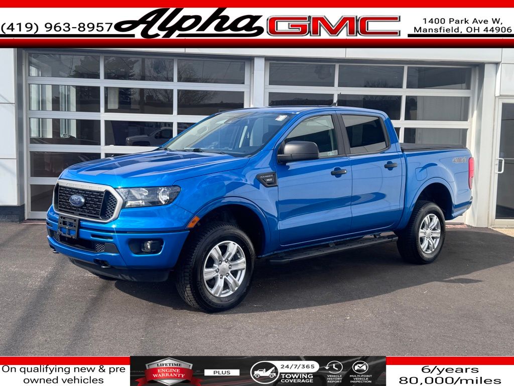 Blue 2021 Ford Ranger XLT SuperCrew 4WD Pickup Truck Four-Wheel Drive Automatic