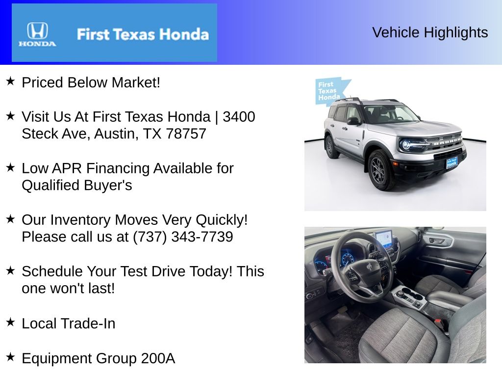 Used Car 2021 Ford Bronco Sport  Big Bend For Sale Under $25,000 In Austin, Texas