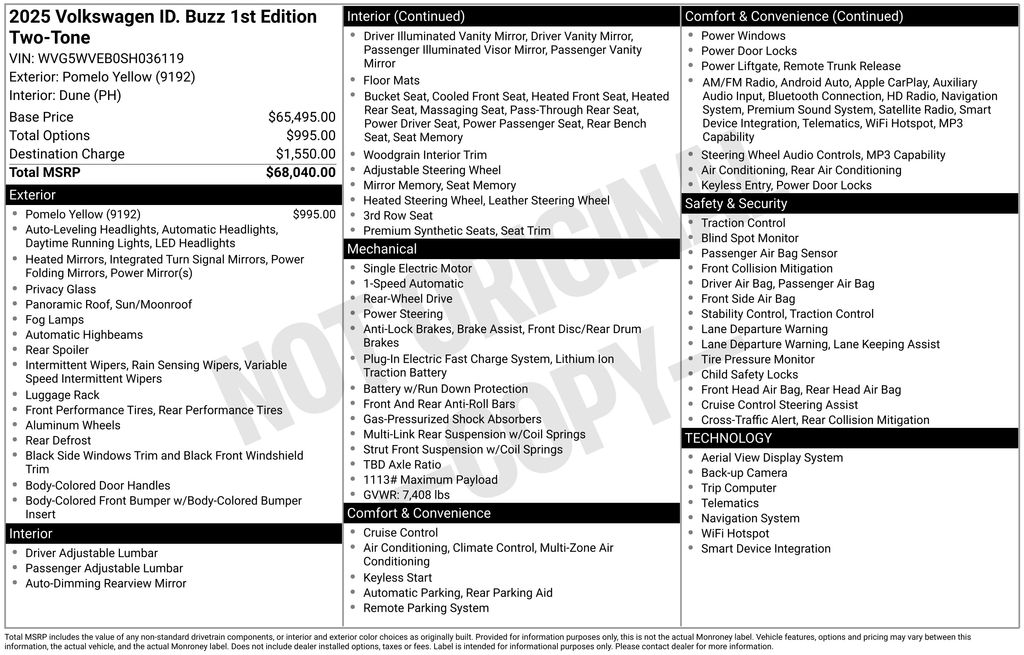 Used 2025 Yellow Volkswagen 1st Edition image 6