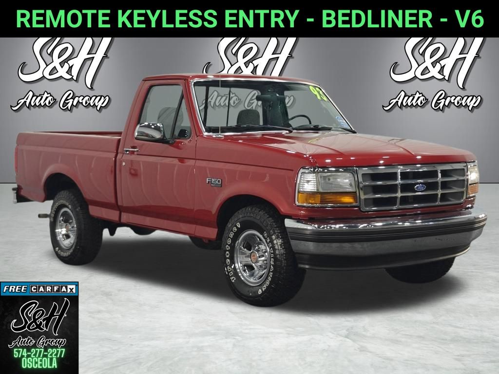 Red 1993 Ford F-150 Pickup Truck Rear-Wheel Drive 4-Speed Automatic Overdrive