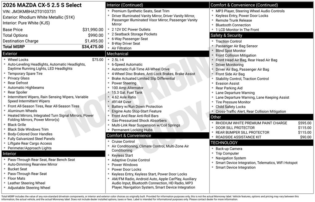 2026 Mazda CX-5 2.5 S Select