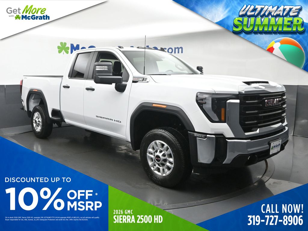 Summit White 2026 GMC Sierra 2500HD Pro Double Cab 4WD Pickup Truck Four-Wheel Drive Automatic