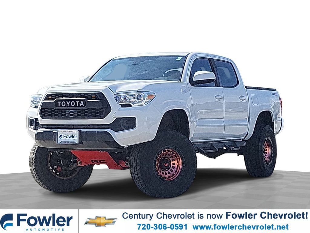 Super White 2019 Toyota Tacoma SR V6 Double Cab 4WD Pickup Truck Four-Wheel Drive 6-Speed Automatic