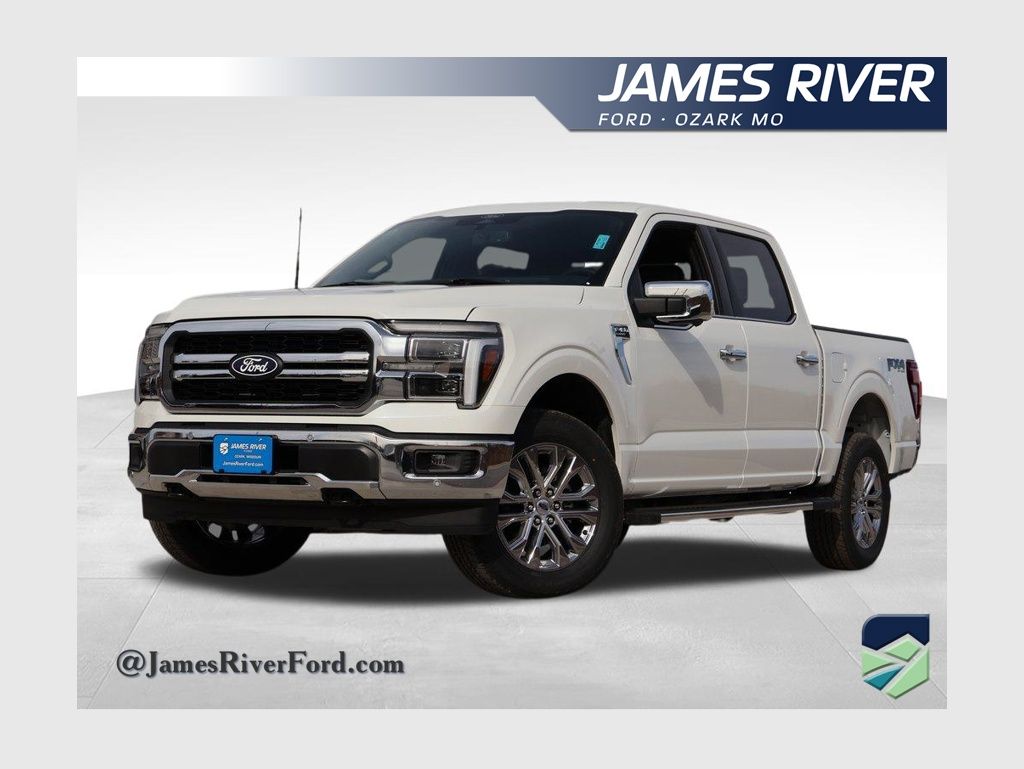 White Metallic 2025 Ford F-150 Lariat SuperCrew 4WD Pickup Truck Four-Wheel Drive Automatic