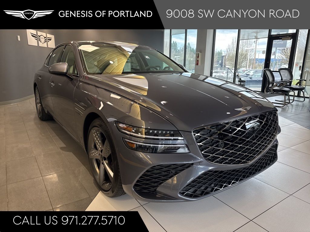 Ceres Blue 2026 Genesis G80 3.5T Sport Prestige AWD Sedan All-Wheel Drive 8-Speed Automatic