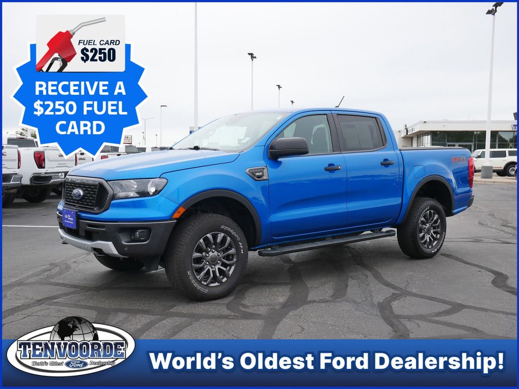 Blue Metallic 2021 Ford Ranger XLT SuperCrew 4WD Pickup Truck Four-Wheel Drive Automatic