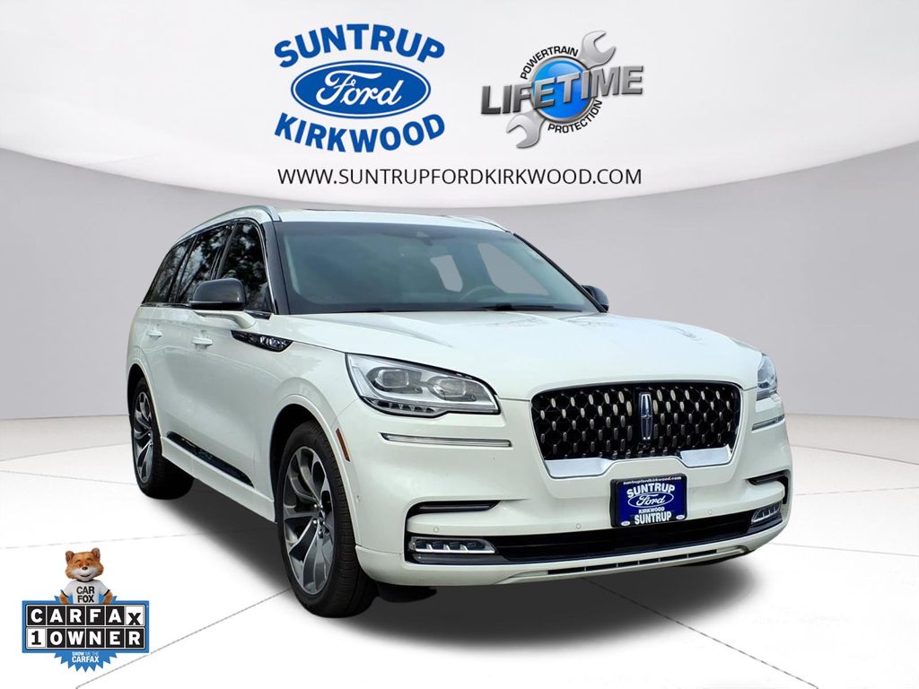 Pristine White 2021 Lincoln Aviator Grand Touring AWD SUV / Crossover All-Wheel Drive Automatic