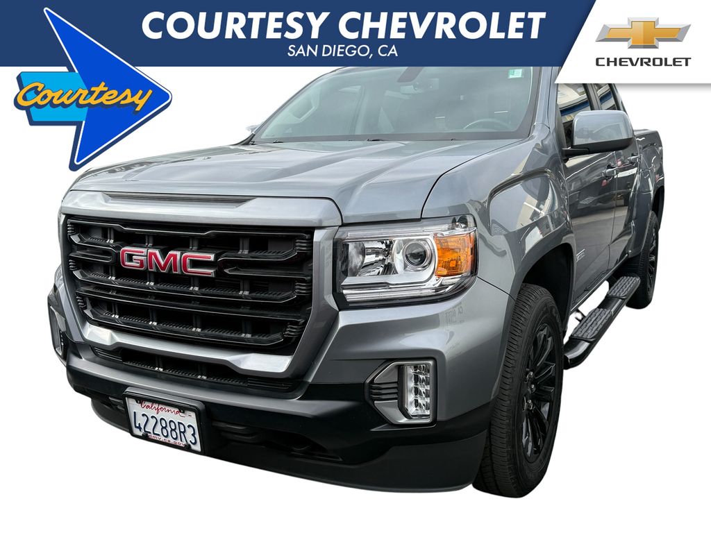 Gray (Steel Metallic) 2022 GMC Canyon Pickup Truck Four-Wheel Drive 8-Speed Automatic