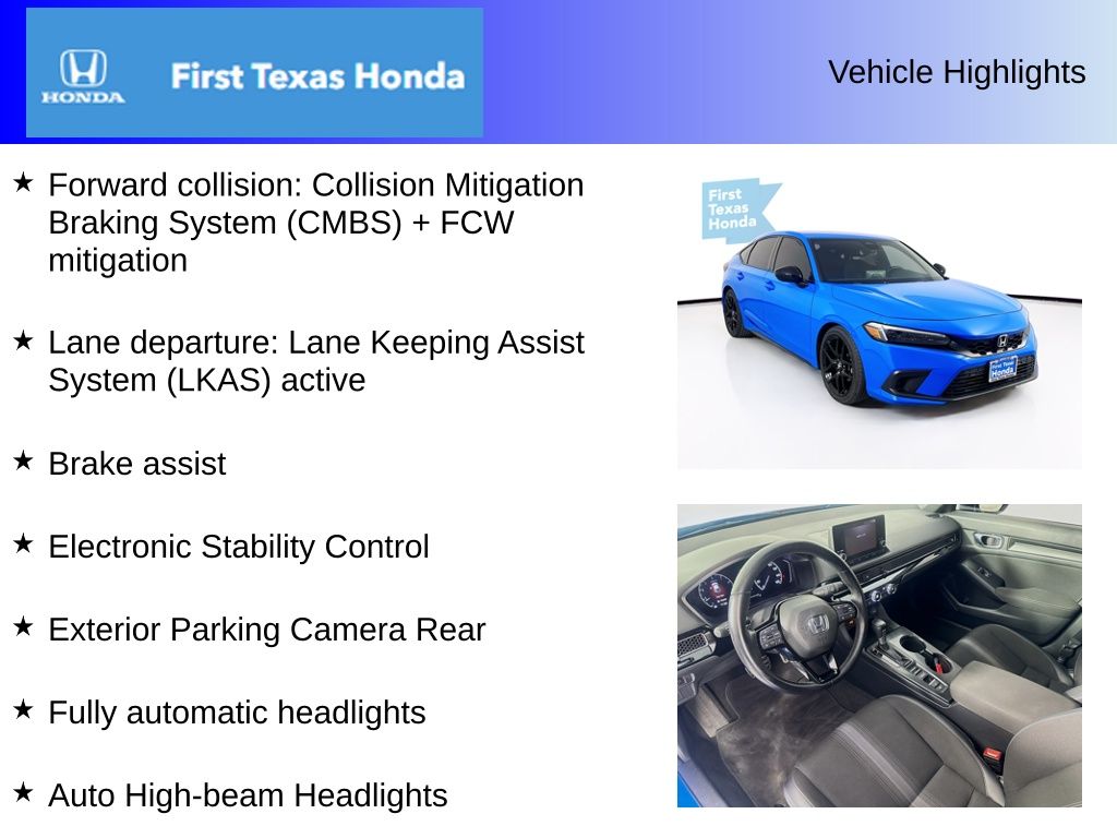 Used Car 2022 Honda Civic  Sport For Sale Under $25,000 In Austin, Texas