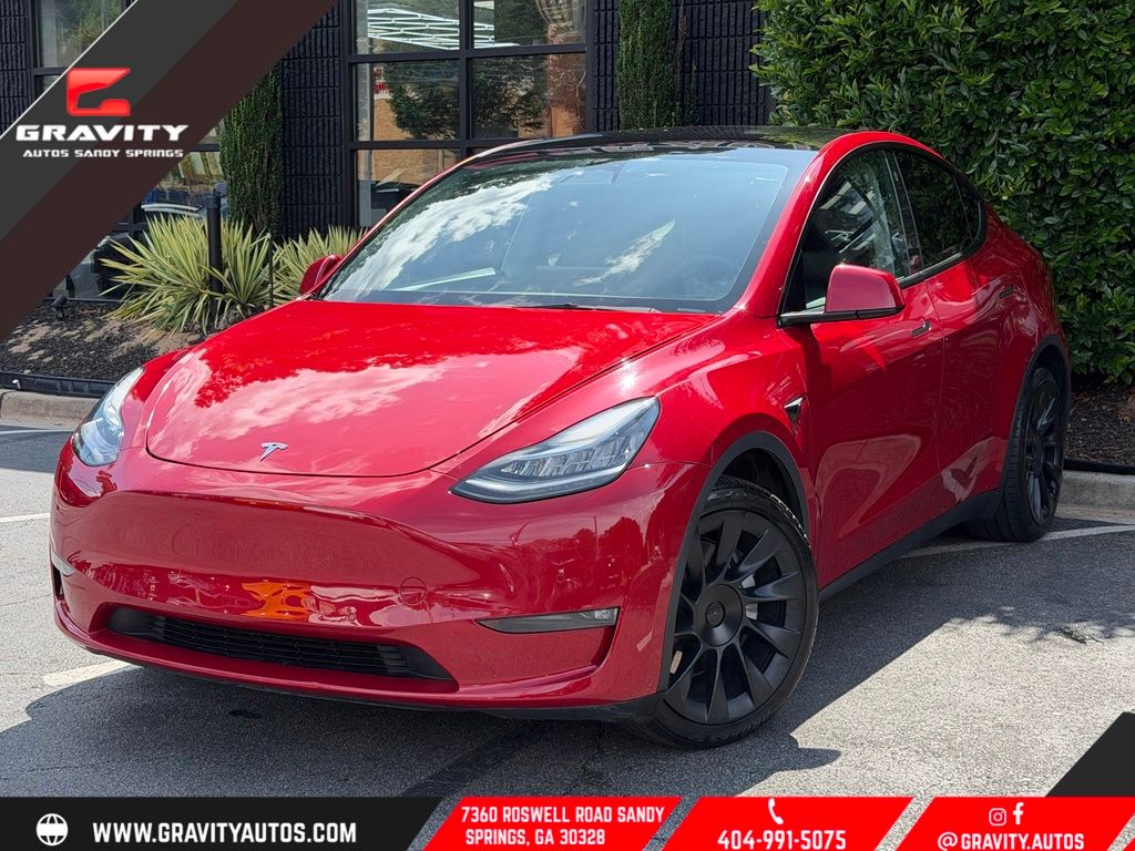 Red Multi-Coat 2022 Tesla Model Y SUV / Crossover All-Wheel Drive 1-Speed Automatic
