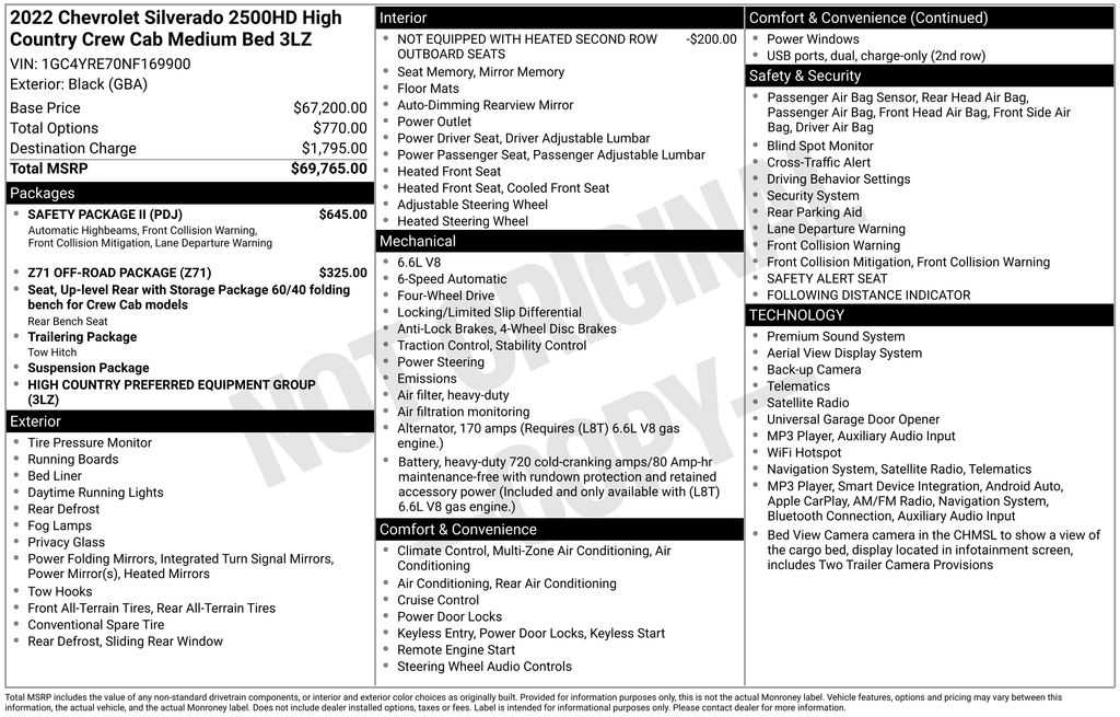 Certified Used 2022 Black Chevrolet High Country image 2