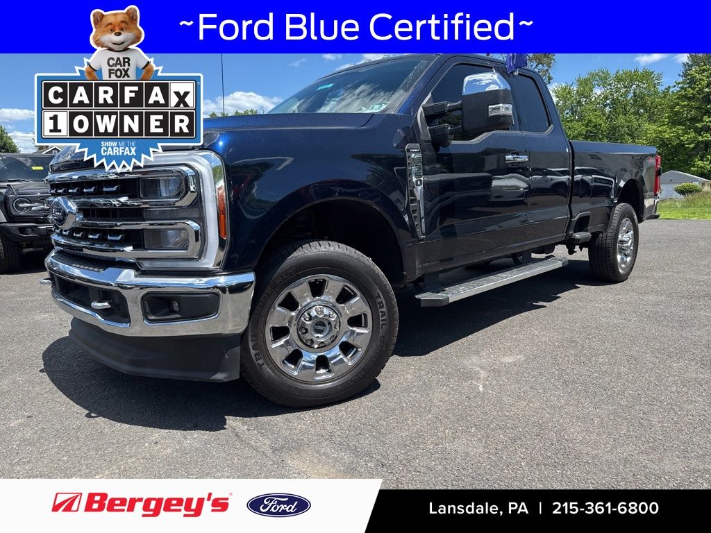 Blue Metallic 2023 Ford F-350 Super Duty Lariat SuperCab 4WD Pickup Truck Four-Wheel Drive 10-Speed Automatic