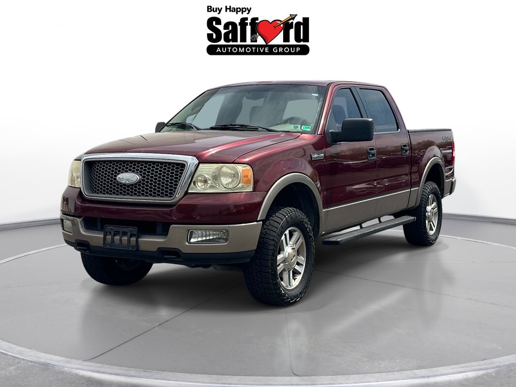 Red 2005 Ford F-150 Lariat SuperCrew 4WD Pickup Truck Four-Wheel Drive 4-Speed Automatic Overdrive