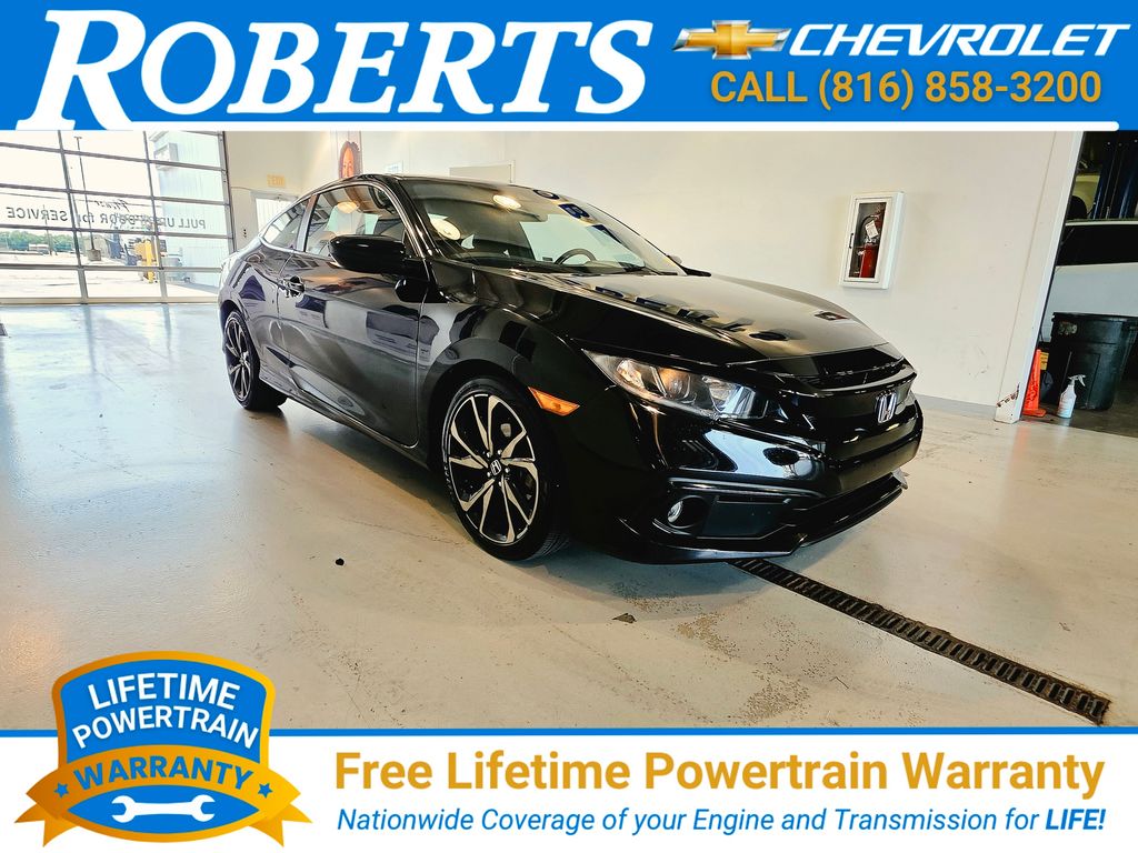 Black 2020 Honda Civic Sport Coupe FWD Coupe Front-Wheel Drive Continuously Variable Transmission