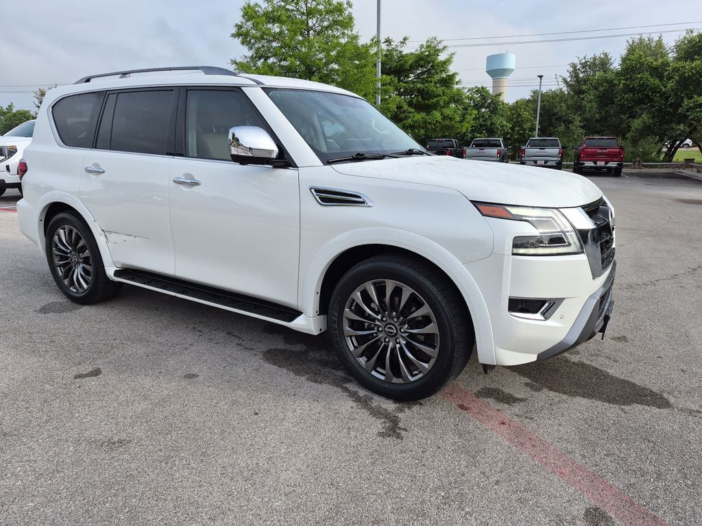 Aspen White 2023 Nissan Armada Platinum RWD SUV / Crossover 4X2 7-Speed Automatic