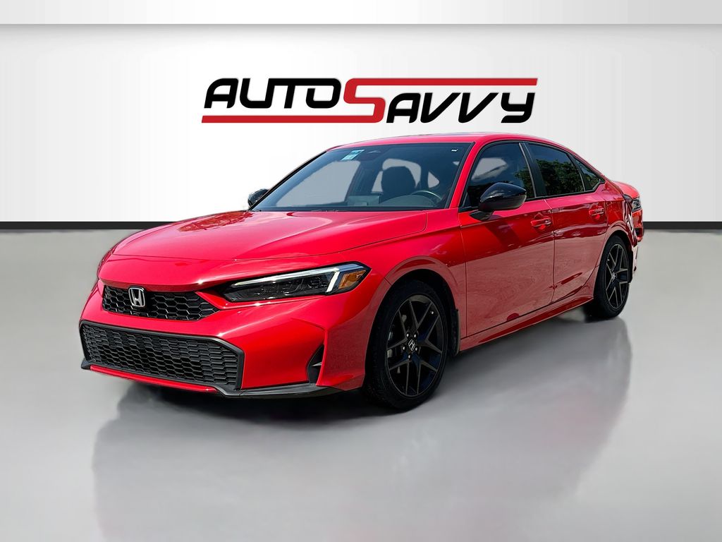 2025 Honda Civic Hybrid Sport Red at AutoSavvy Houston Northwest