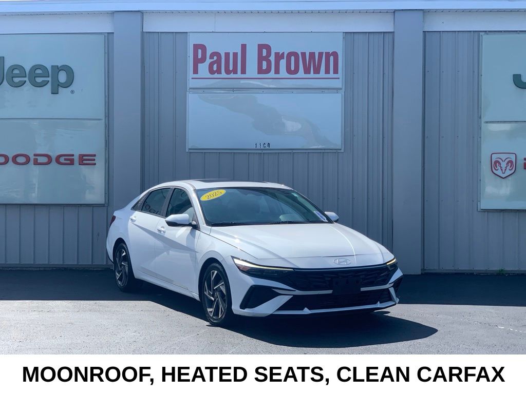 Serenity White 2025 Hyundai Elantra Sedan Front-Wheel Drive Continuously Variable Transmission