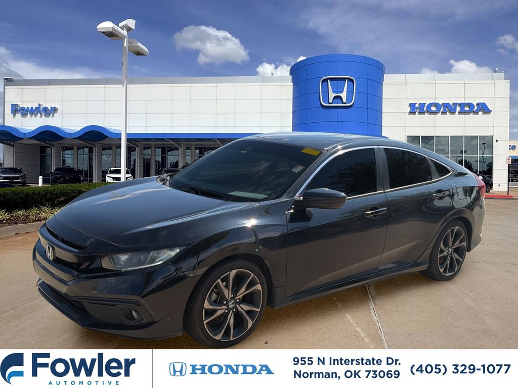 Black 2021 Honda Civic Sedan Front-Wheel Drive Continuously Variable Transmission