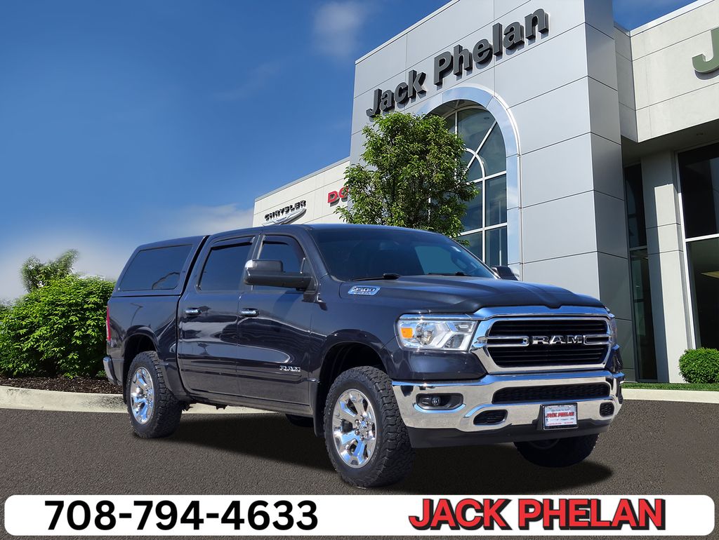 Gray (Maximum Steel Metallic Clearcoat) 2019 RAM 1500 Big Horn Crew Cab 4WD Pickup Truck Four-Wheel Drive 8-Speed Automatic