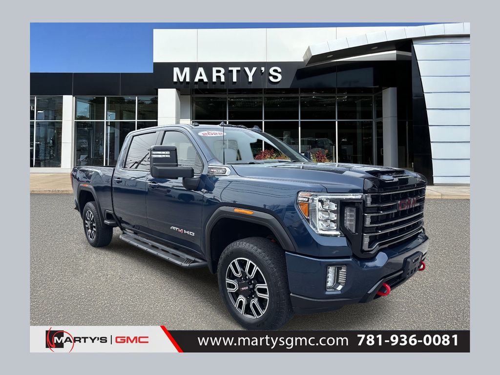 Pacific Blue Metallic 2022 GMC Sierra 2500HD AT4 Crew Cab 4WD Pickup Truck Four-Wheel Drive 6-Speed Automatic